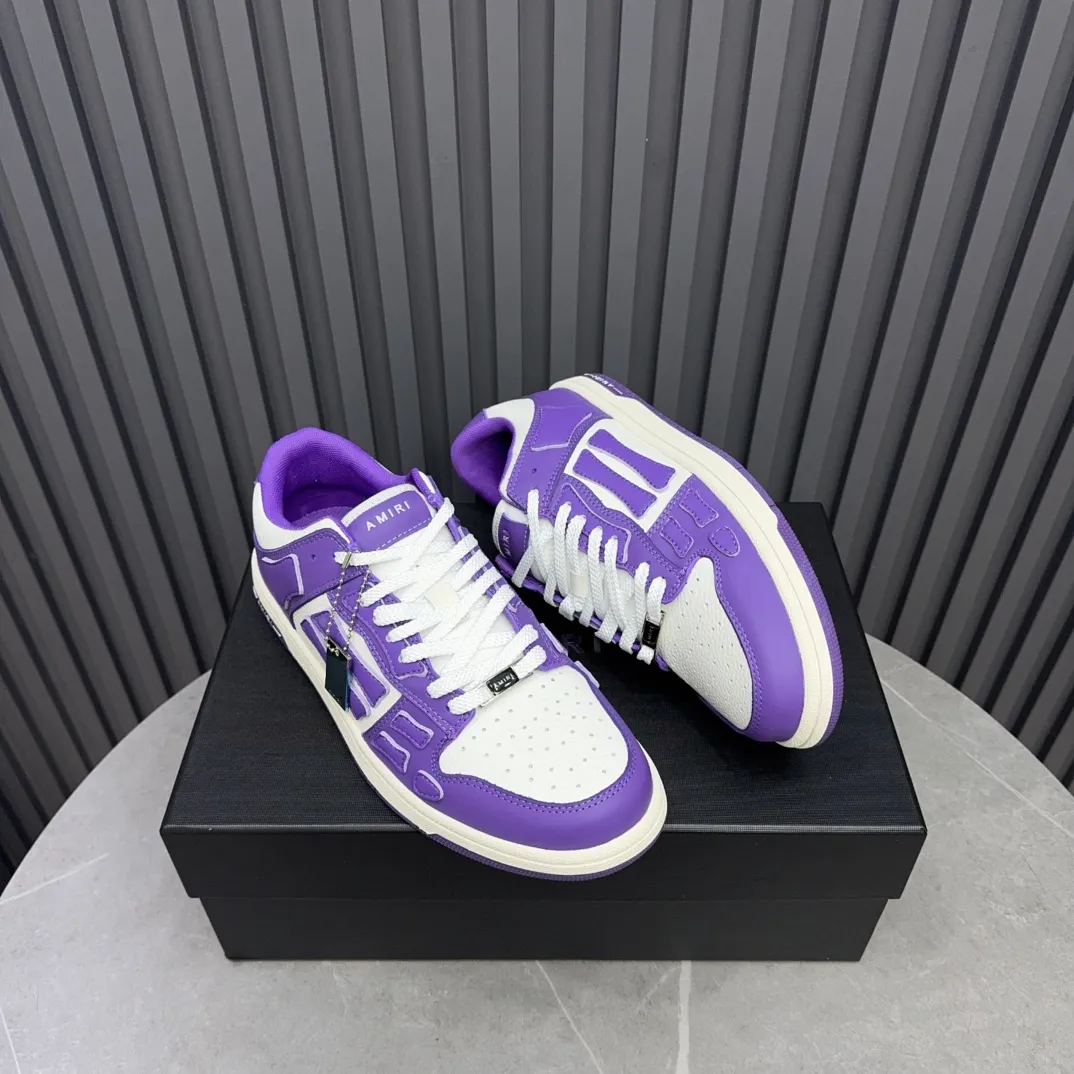 Men's men's shoes 💰600 AMIRI high street sneakers with bone sports shoes, toe layer cowhide upper, upper side bones, hand-stitched, good three-dimensional effect, customized metal LOGO, size 38-45 46